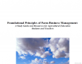 Foundational Principles of Farm Business Management