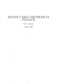 MONTE CARLO METHODS IN FINANCE